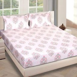 Romee Cream Cotton Floral Bed Sheets-image-31