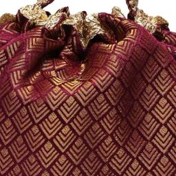 Rocia Maroon PU Printed Potlis For Women image 5