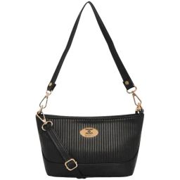 Esbeda Black Textured Sling Handbag-5