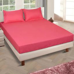 Romee Pink Microfibre Solid Bed Sheets-image-69