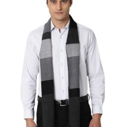 Van Heusen Grey Color Block Muffler-7