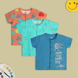 MINIKLUB Multi New Born And Baby Boys Short Sleeve Front Open Vest-image-87