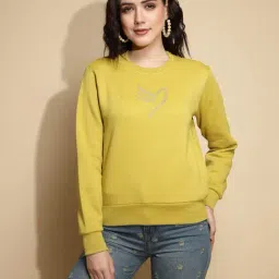 Global Republic Yellow Acrylic Embellished Pullover-image-87