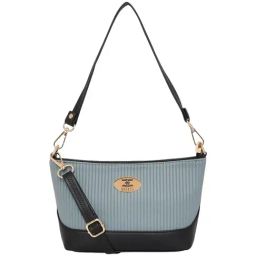 Esbeda Blue Textured Sling Handbag-image-13