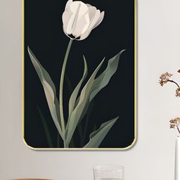 Livin'luxe Black & White Tulip Printed Wall Art-picture-3