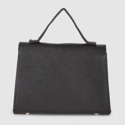 Fastrack Black Solid PU Regular Structured Handheld Bag image 4