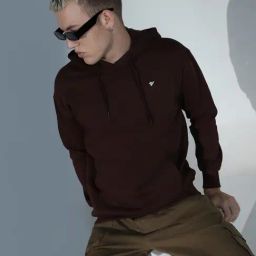 Hubberholme Brown Cotton Regular Fit Printed Hooded Sweatshirt-31