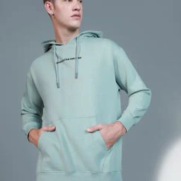 Hubberholme Green Cotton Regular Fit Printed Hooded Sweatshirt-picture-22