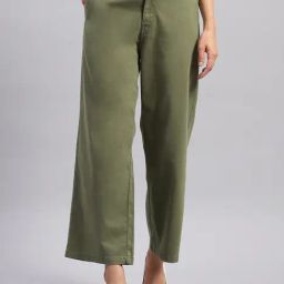 Monte Carlo Olive Bootcut Low Rise Trousers-image-87