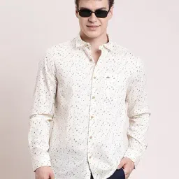 Turtle White Cotton Slim Fit Printed Shirt-picture-20