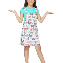Dress My Angel Kids Multicolored Printed Dungaree-image-22