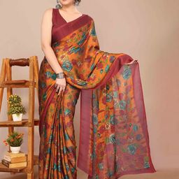 KALINI Floral Poly Chiffon Saree-picture-35