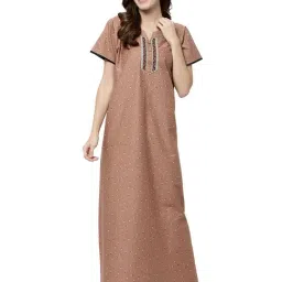 Sweet Dreams Light Brown Printed Nighty-picture-13