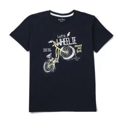 Palm Tree Boys Black & White Printed T-Shirts-image-38