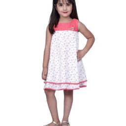 Peppermint Kids White & Red Floral Print Dress-picture-17