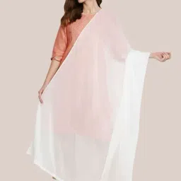 Dupatta Bazaar White Cotton Dupatta-picture-34