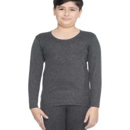 Bodycare Kids Charcoal Black Cotton Regular Fit Full Sleeves Thermal Top-image-25