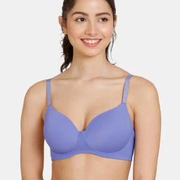 Zivame Blue Half Coverage Wireless T-Shirt Bra-image-58