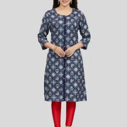 Saree Swarg Blue Printed Straight Kurta-picture-22