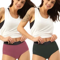 Freecultr Maroon & Green Hipster Panty - Pack of 2-image-94