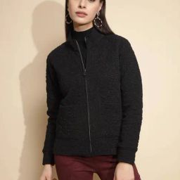 Global Republic Black Acrylic Front-Open Sweatshirt-10