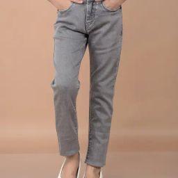 Crimsoune Club Girls Grey Solid Jeans-image-93