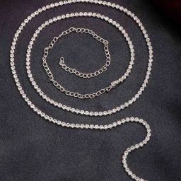 NVR Silver Plated AD Studded Kamarbandh Waist Chain-25