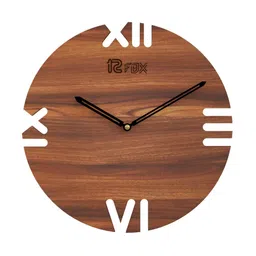12 fox Brown Wooden Analogue Wall Clock-image-72