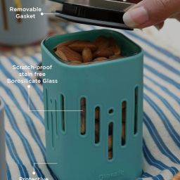 Glasafe 'O' Grip Mellow Green Borosilicate Containers - Set of 4 (250ml) image 4