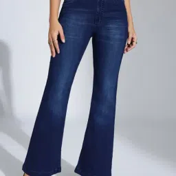 Miss Chase Navy Blue Denim Solid Jeans-picture-44