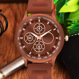 CSAMON Men Patterned Dial & Straps Analogue Watch GR 1007 F2BRO TCD BROWN Belt-image-97