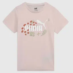 Puma Kids Pink Cotton Printed T-Shirt-image-48