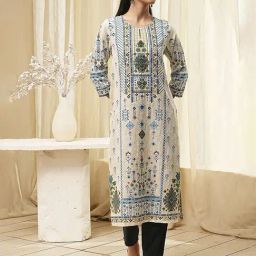 Biba Blue Cotton Printed Kurta-image-36