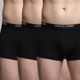 Jack & Jones Jet Black Regular Fit Trunks - Pack Of 3-picture-30