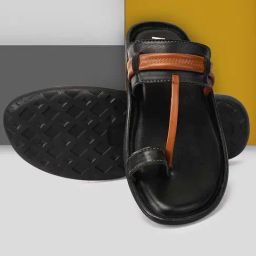 Apsis Men's Black Toe Ring Sandals-image-13