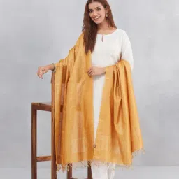 Fabindia Mustard Solid Dupatta-picture-4