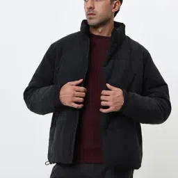 WES Casuals by Westside Black Relaxed-Fit Puffer Jacket-picture-7