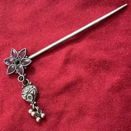 Arte Jewels 925 Sterling Silver Oxidized Hair Pin For Women-picture-14