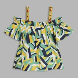 Blue Giraffe Girls Multicolor Cotton Printed 1 Top-image-54