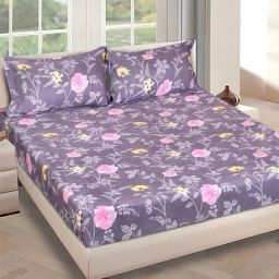 Romee Grey Microfibre Floral Bed Sheets-image-52