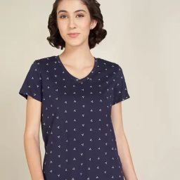 Dreamz by Pantaloons Maritime Blue Print Sleepwear T-shirt-image-39