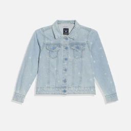 Allen Solly Girls Blue Cotton Printed Full Sleeves Jacket-picture-3