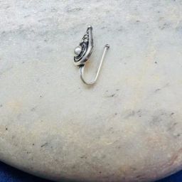 Arte Jewels 925 Sterling Silver Clip On Oxidized Nose Pin For Women & Girls-14