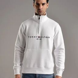 TOMMY HILFIGER White Cotton Regular Fit Logo Sweatshirt-picture-48