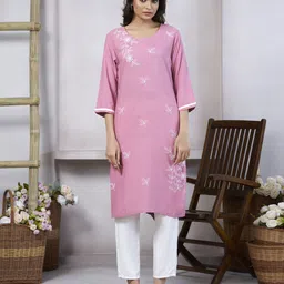 KALINI Women Floral Embroidered Thread Work Kurta-picture-11