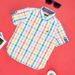 Pantaloons Junior Kids Multicolor Cotton Chequered Shirt-image-74