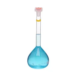 Supertek 5 ml Color Coded Volumetric Flask Class A Neck Size 7/16 ISI Mark with Interchangeable Glass and Super Stopper, Individual Works Certificate, 77.417.0005NIS (Pack of 2) image 3
