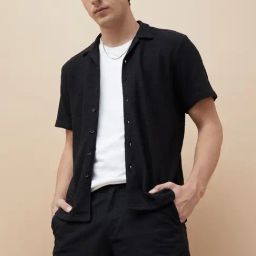 Fame Forever By Lifestyle Black Regular Fit Texture Shirt-image-33