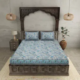 JaipurFabric Stepphire Pure Cotton 240 TC Double Bedsheet with 2 Pillow Covers-image-35