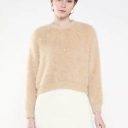 SHOWOFF Beige Embellished Sweater-image-60